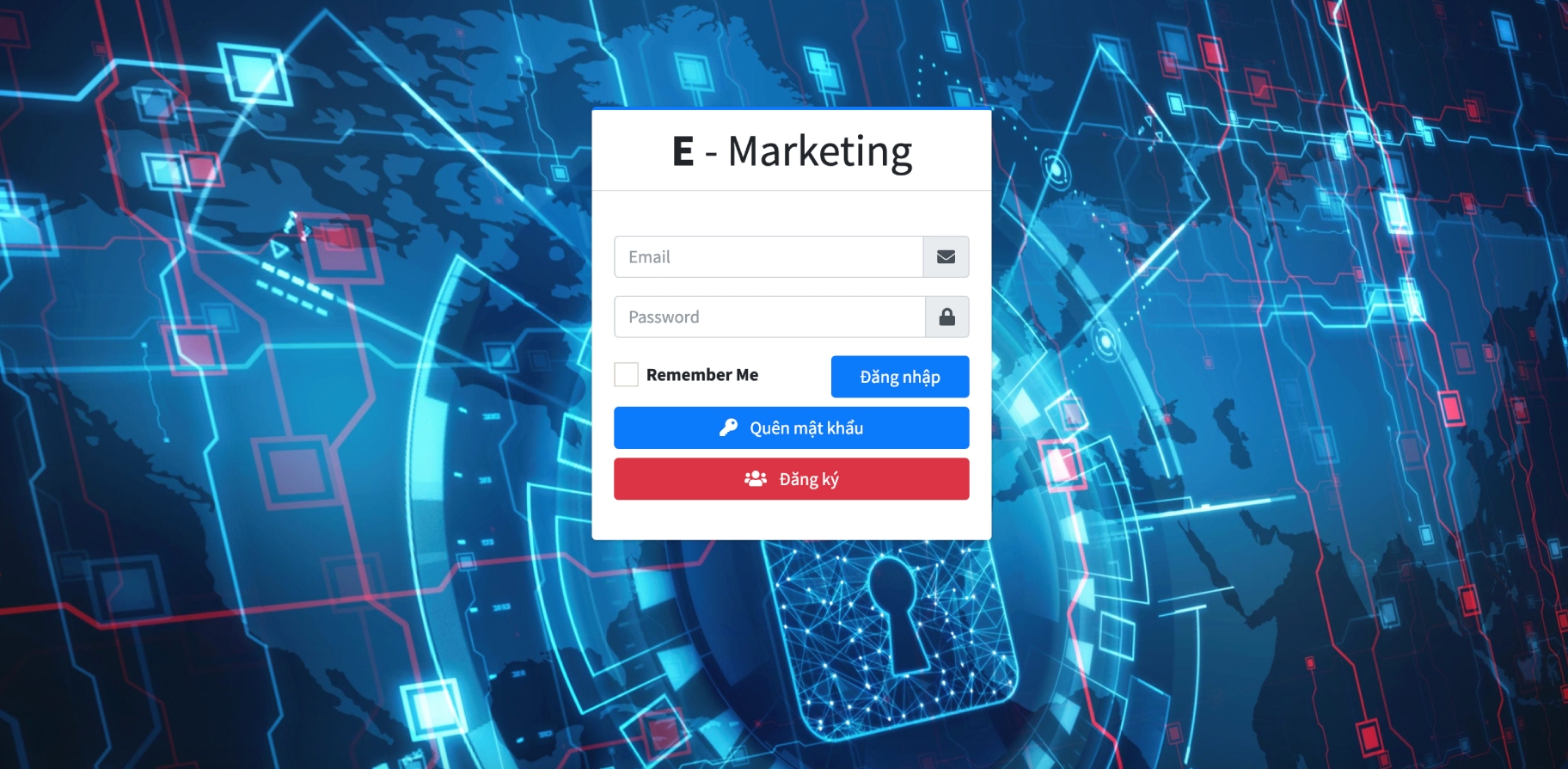 Giao diện đăng nhập phần mềm gửi email hàng loạt E-Marketing