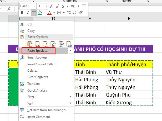Cách chuyển cột thành dòng - dòng thành cột trong Excel - 5