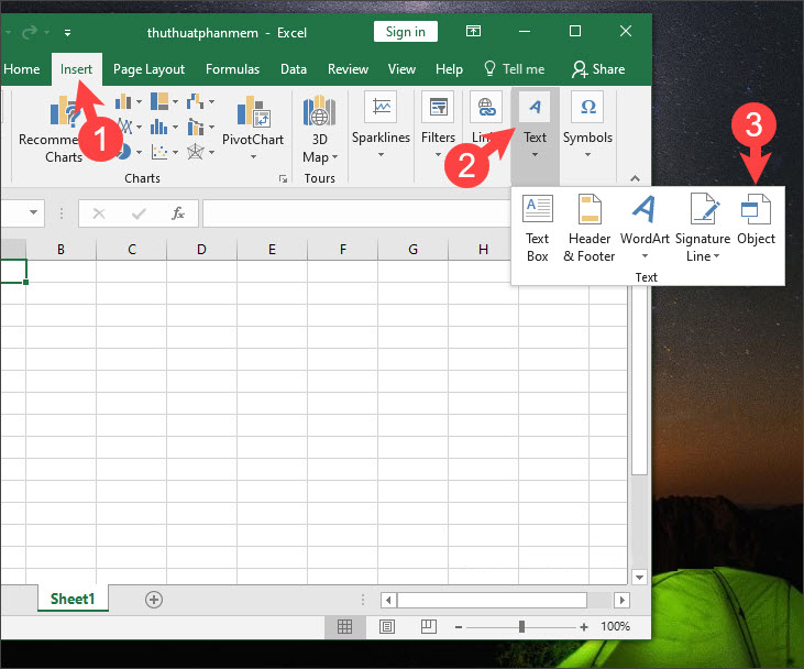 Hướng dẫn cách đính kèm file vào Excel - 1