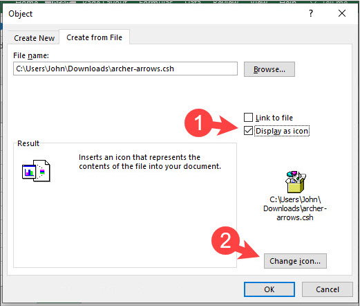 Hướng dẫn cách đính kèm file vào Excel - 8