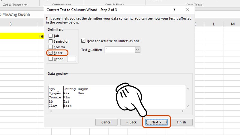 Hướng dẫn tách họ và tên thành từng cột riêng trong Excel - 14