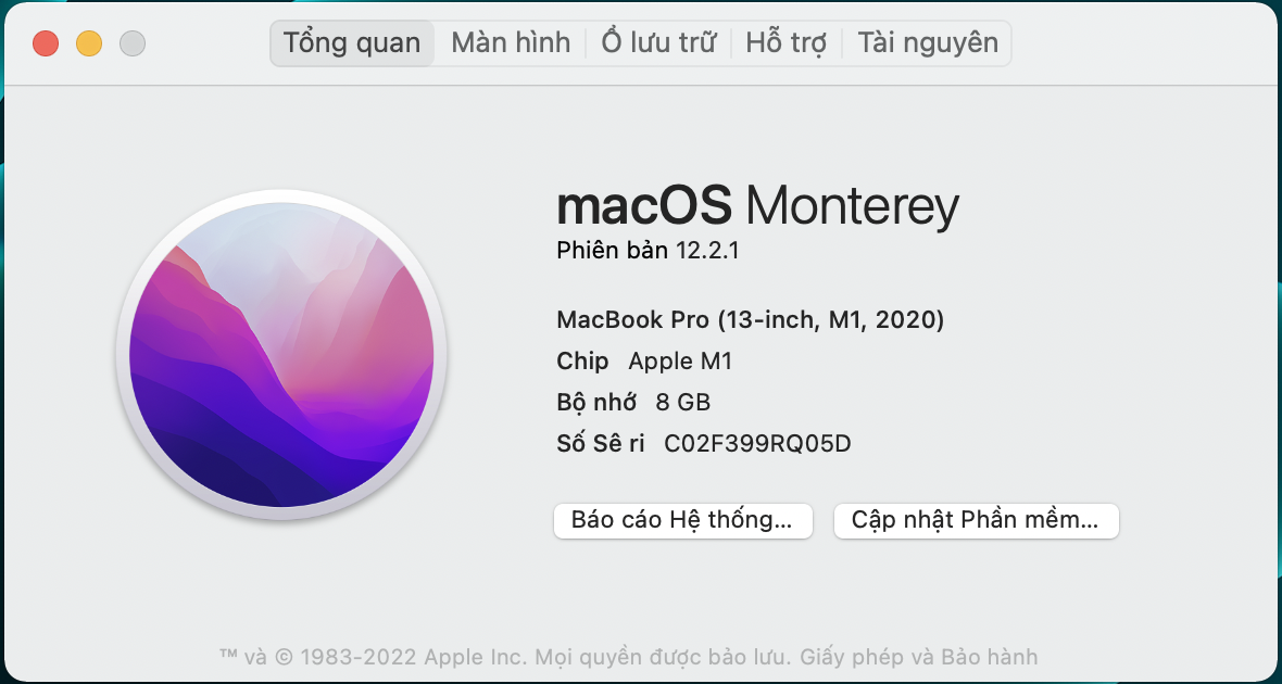 Thông tin Macbook